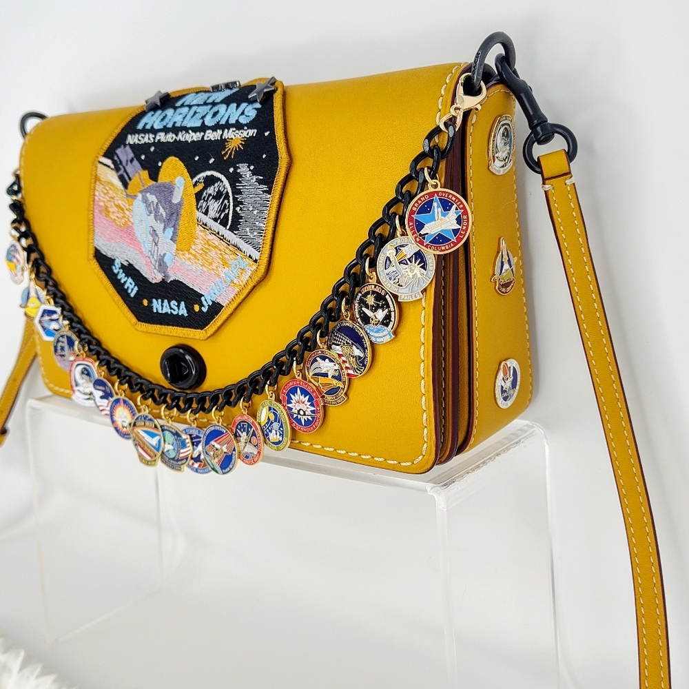 Custom Coach Dinky X NASA. One-of-a-Kind/ Upcycled. Yellow - Picture 9 of 16